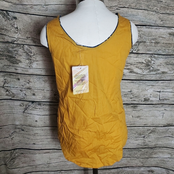 Mother Earth Mustard Sleeveless Top Size XS.Pit to pit approx: 16 inches Righ - Picture 3 of 6